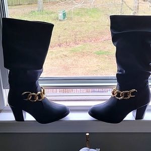 FOREVER BLACK CHAIN BOOTS
